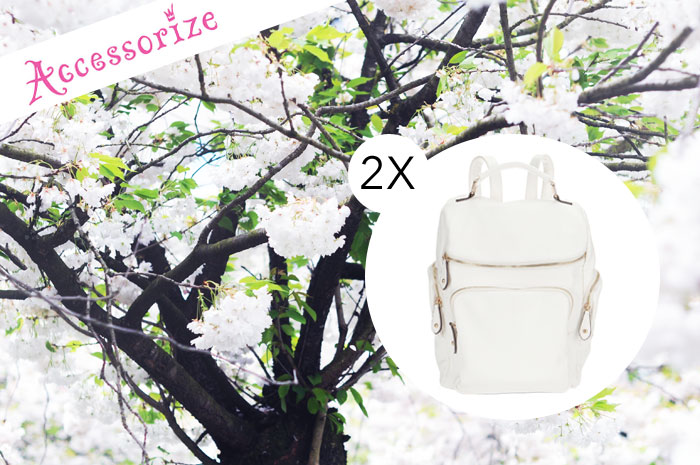 WIN ACCESSORIZE WHITE BACKPACK!