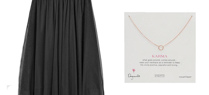 F TROUPE patent navy butterfly brogues / ASOS grey maxi cardigan / MONKI black tulle skirt / DOGEARED karma necklace in rose gold / ASOS zip around black mini bag / ASOS WHITE cotton shote shirt dress