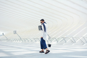 denim cullotes, longline blouse, teva platform sandals - justlikesushi.com